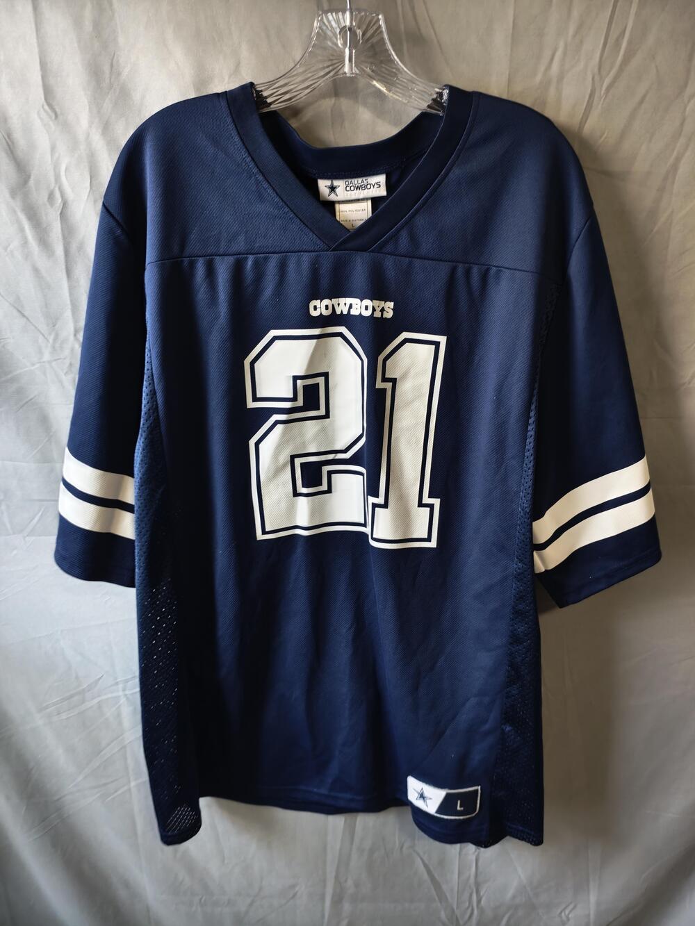 Dallas Cowboys Football Jersey Mens Large Blue NFL Football Ezekiel Elliott 21